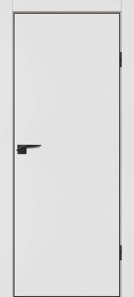 Фото Межкомнатная дверь P-1 кромка ABS черная c 4-х ст. Белый матовый
