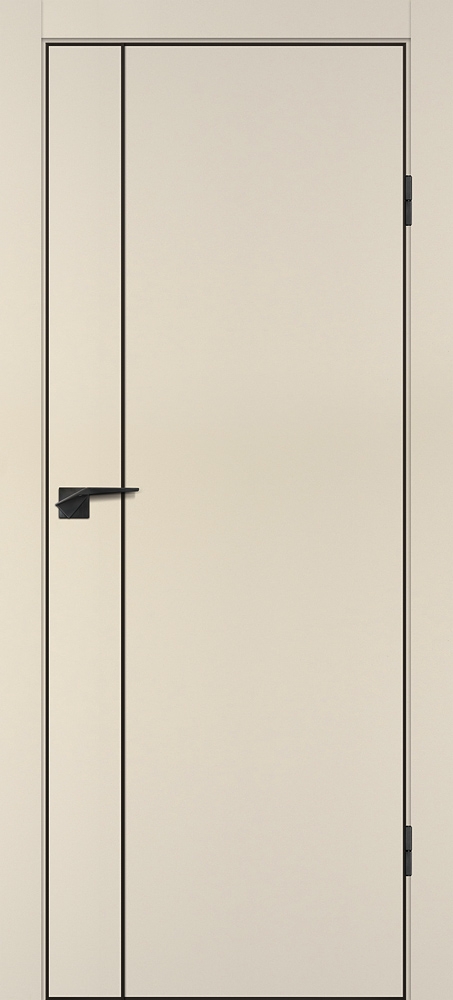 Фото Межкомнатная дверь P-21  черный молдинг PET,  кромка ABS черная c 4-х ст. Бежевый матовый