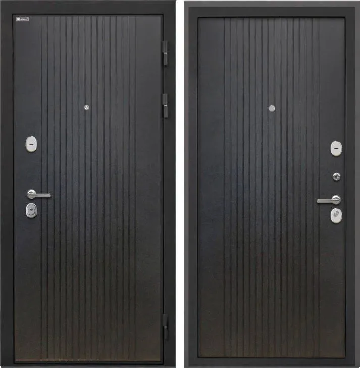 Фото Дверь Интекрон Сицилия Remix (фурнитура хром) Лофт черный DIS007190